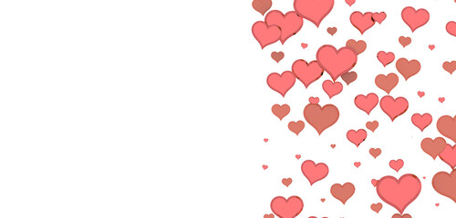 realistic isolated heart confetti on the transparent background for decoration and covering. Concept of Happy Valentine's Day, wedding and anniversary