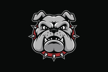 bulldog fierce illustration vector