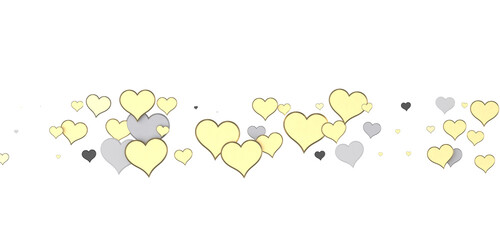 Fototapeta premium Falling love heart confetti 3d illustration