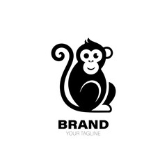 Monkey Logo. Monkey Logo Design. Monkey Logo Brand. Monkey Logo Vector Design Isolated on White Background