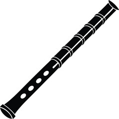 Bamboo Flute Silhouette Vector | Musical Instrument, Folk & Ethnic Sound Icon