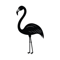 flamingo head curve neck vector art silhouette