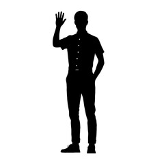 Silhouette vector of a person waving