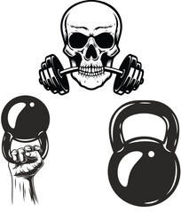 Skull and crossbones warning symbol with spooky pirate and death theme