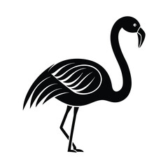 flamingo head curve neck vector art silhouette