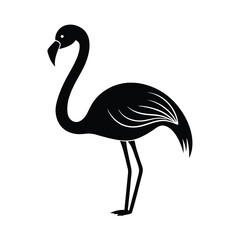flamingo head curve neck vector art silhouette