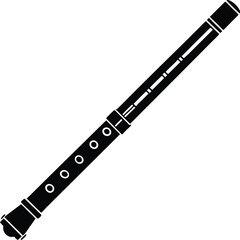 Bamboo Flute Silhouette Vector | Musical Instrument, Folk & Ethnic Sound Icon