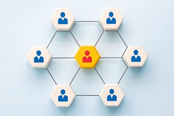 3d block social network concept