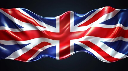Fototapeta premium Waving Flag of the United Kingdom Patriotic Symbol of Great Britain in Red, White, and Blue