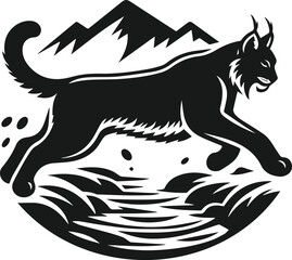 Lynx animal vector silhouette