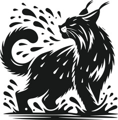 Lynx animal vector silhouette