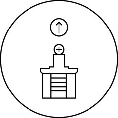 hospital icon design arrow up