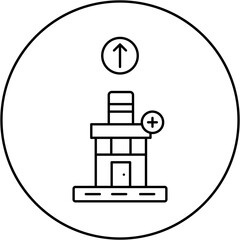 hospital icon design arrow up