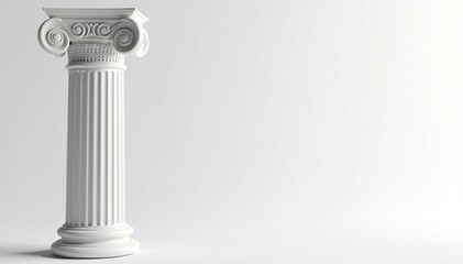 Fototapeta premium Elegant roman column detail against stark white , minimalist, image, detail