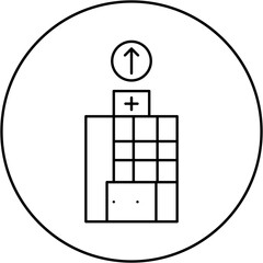 hospital icon design arrow up