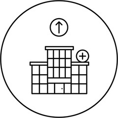hospital icon design arrow up