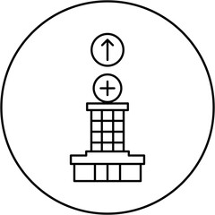 hospital icon design arrow up