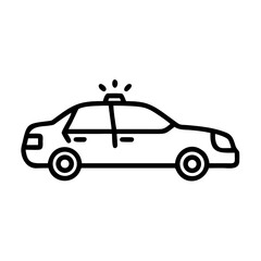 Police Car Icon for Law Enforcement and Security Themes