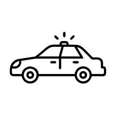Police Car Icon for Law Enforcement and Security Themes