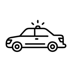 Police Car Icon for Law Enforcement and Security Themes