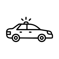Police Car Icon for Law Enforcement and Security Themes