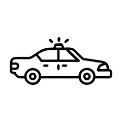 Police Car Icon for Law Enforcement and Security Themes
