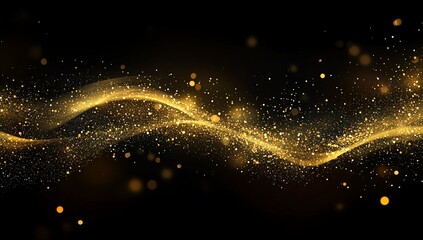 Abstract golden wave design