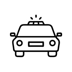 Police Car Icon for Law Enforcement and Security Themes