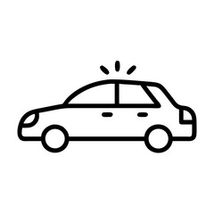 Police Car Icon for Law Enforcement and Security Themes