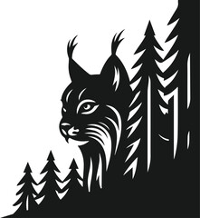 Lynx animal vector silhouette