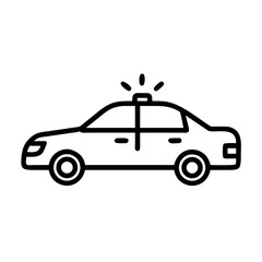 Police Car Icon for Law Enforcement and Security Themes