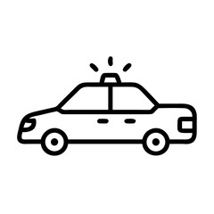 Police Car Icon for Law Enforcement and Security Themes