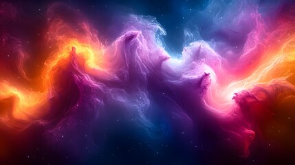 Obraz premium a close up of a colorful cloud in the sky with stars