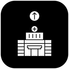 hospital icon design arrow up