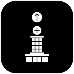 hospital icon design arrow up