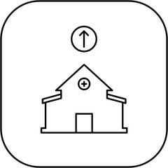 hospital icon design arrow up
