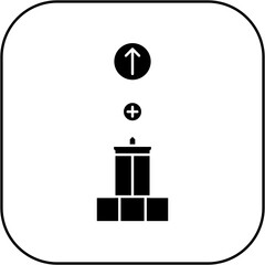 hospital icon design arrow up