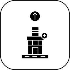 hospital icon design arrow up