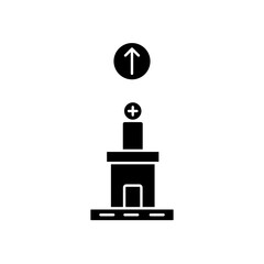 hospital icon design arrow up