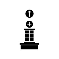 hospital icon design arrow up