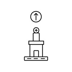 hospital icon design arrow up