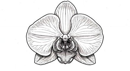Fototapeta premium Delicate orchid flower illustration showcasing intricate details and natural elegance