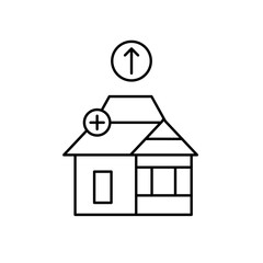 hospital icon design arrow up