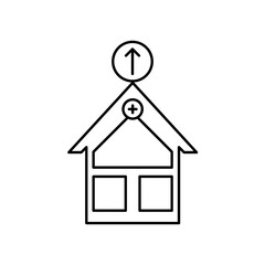 hospital icon design arrow up