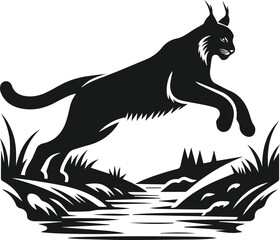 Lynx animal vector silhouette