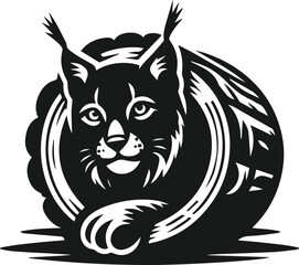 Lynx animal vector silhouette