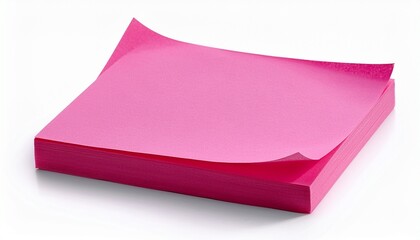 pink sticky post it note isolated on white background