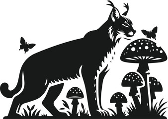 Lynx animal vector silhouette