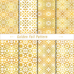 Obraz premium Set of golden luxury seamless patterns artwork, vector illustration