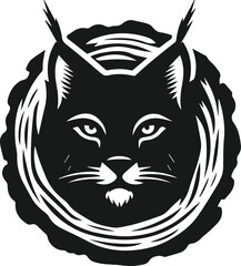 Fototapeta premium Lynx animal vector silhouette